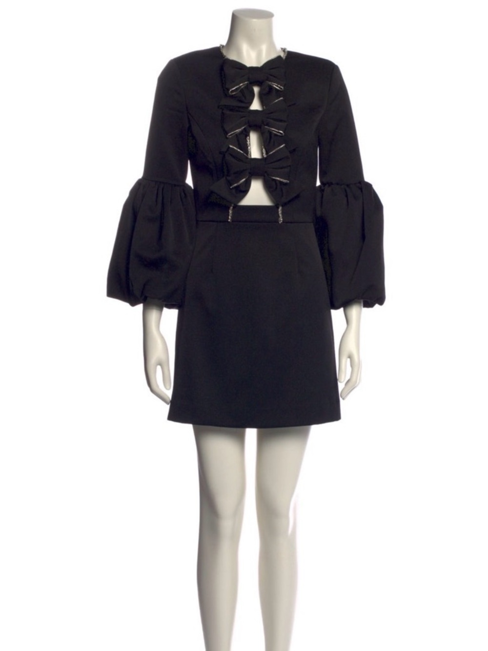Rebecca Vallance Augustine Bow Front Mini Dress,crystal trim, 2, like new